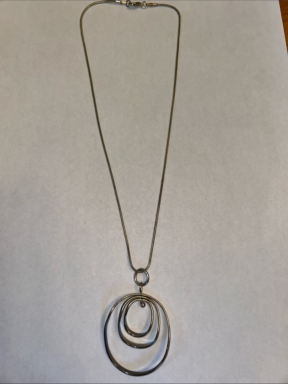 Silver Multi-Ring Pendant Necklace - Women Jewelry